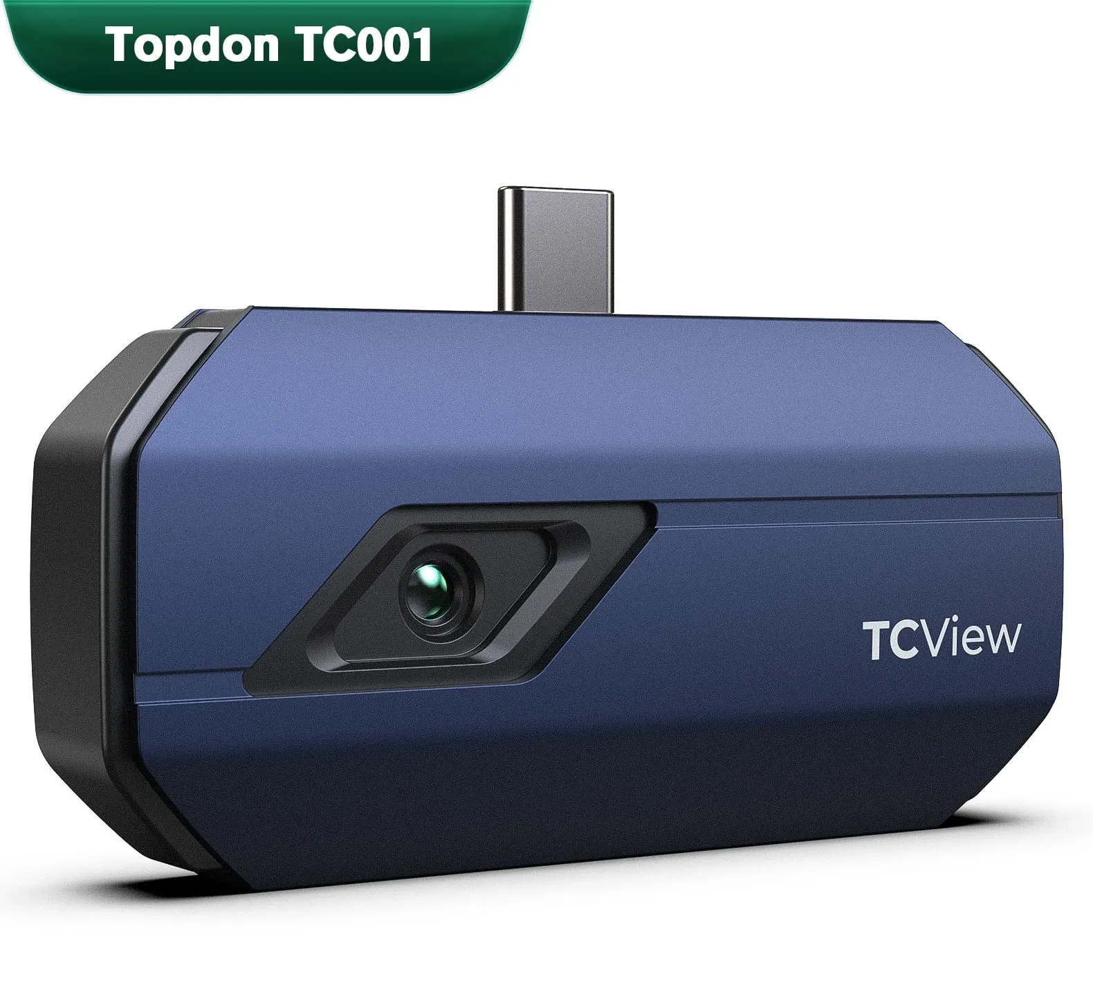 Topdon TC001 USB-C thermal imaging camera accessory for Android and PC, shown on a white background with TCView branding